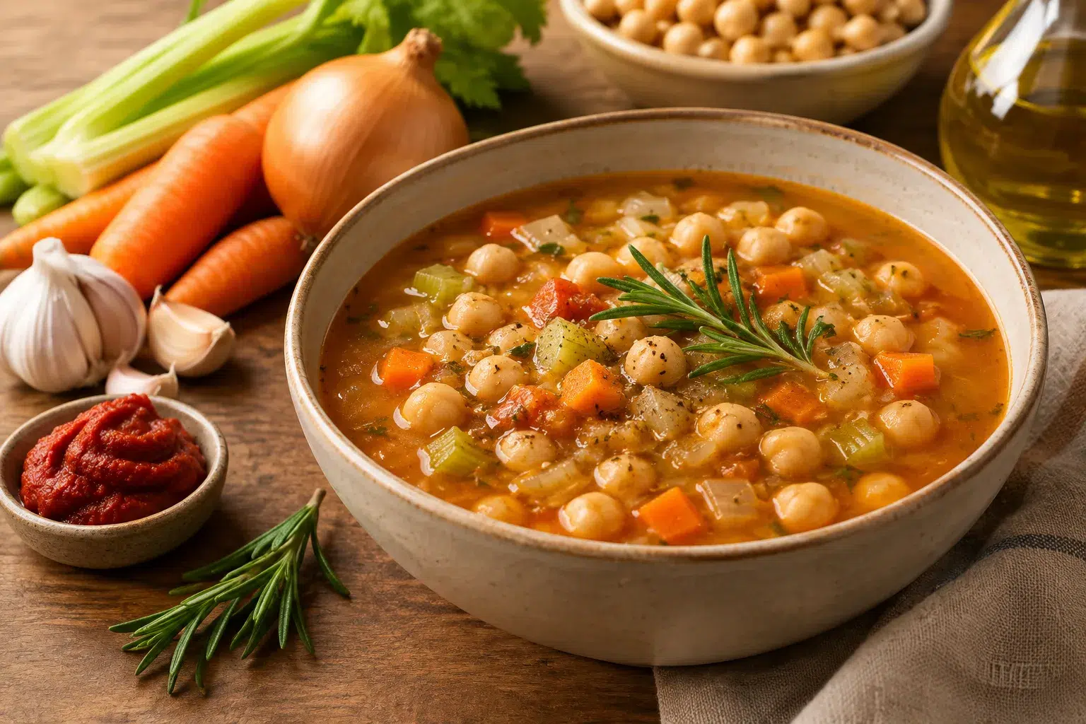 Zuppa di ceci e rosmarino